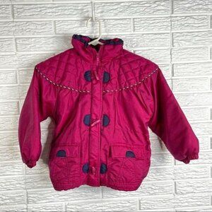 Vintage Weather Tamer Kids Winter Puffer Coat Metallic Pink Size 6X